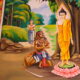 Painting showing the Buddha blessing a bandit