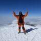 Celebrating reaching the top of a hill in Ecuador